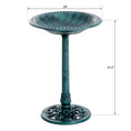 Load image into Gallery viewer, Outsunny 28'' Bird Bath Outdoor Resin Decor with Fleur De Lis Pattern, Time-Worn Finish