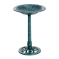 Load image into Gallery viewer, 50cm Bird Bath for Garden, Outdoor Birdbath Stand, Decorative Bird Drinking Stand with Scallop-like Pattern, Time-Worn Finish, Green