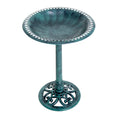 Load image into Gallery viewer, Outsunny 28'' Bird Bath Outdoor Resin Decor with Fleur De Lis Pattern, Time-Worn Finish