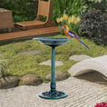 Load image into Gallery viewer, Outsunny 28'' Bird Bath Outdoor Resin Decor with Fleur De Lis Pattern, Time-Worn Finish