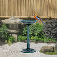 Load image into Gallery viewer, Outsunny 28'' Bird Bath Outdoor Resin Decor with Fleur De Lis Pattern, Time-Worn Finish