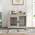 Load image into Gallery viewer, Dog Crate Furniture End Table w/ Soft Washable Cushion, Two Doors, Indoor Pet Kennel for Small Medium Large Dogs w/ Wire Mesh, Oak