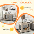 Load image into Gallery viewer, Dog Crate Furniture End Table w/ Soft Washable Cushion, Two Doors, Indoor Pet Kennel for Small Medium Large Dogs w/ Wire Mesh, Oak