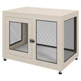 Load image into Gallery viewer, Dog Crate Furniture End Table w/ Soft Washable Cushion, Two Doors, Indoor Pet Kennel for Small Medium Large Dogs w/ Wire Mesh, Oak