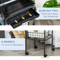 Load image into Gallery viewer, 45-inch Metal Indoor Bird Cage, Parrot Cage, Bird Aviary with Detachable Rolling Stand, Storage Basket, and Accessories - Black