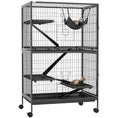 Load image into Gallery viewer, 5-Tier Rolling Small Animal Cage, Deluxe Guinea Pig Cage, Ferret Cage for Mink Chinchilla Kitten Rabbit, Small Pet Play House with Hammock Platform, Ramp, Tray, Dark Grey