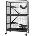Load image into Gallery viewer, 5-Tier Rolling Small Animal Cage, Deluxe Guinea Pig Cage, Ferret Cage for Mink Chinchilla Kitten Rabbit, Small Pet Play House with Hammock Platform, Ramp, Tray, Dark Grey