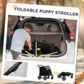 Load image into Gallery viewer, PawHut Dog Stroller for Large Medium Small Dogs up to 66 Lbs. 23.5" in Body Length, One-Click Foldable Pet Cat Stroller with Storage, Shock Absorption Wheels, Mesh Window, Safety Leash, Gray