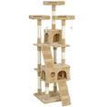 Load image into Gallery viewer, 68 inches Cat Tree, Multi-Level Large Cat Tower Condo with Scratching Posts, Perches, Cat Houses, Dangling Toy, Light Brown