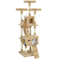 Load image into Gallery viewer, 68 inches Cat Tree, Multi-Level Large Cat Tower Condo with Scratching Posts, Perches, Cat Houses, Dangling Toy, Light Brown