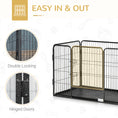 Load image into Gallery viewer, 4 Panels Dog Playpen, Heavy Duty Dog Fence, 28" H Portable Pet Playpen with Door Double Locking Latches, No Leaking Tray for Indoor Outdoor Backyard Garden, Grey