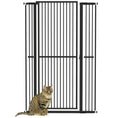 Load image into Gallery viewer, 59"H Extra Tall Cat Gate, 30"-41"W Steel Pet Gate for Doorway, Hallway, Pressure Mounted Kit No Drilling Dog Gate with 1.4" Extra Narrow Gap, 2.8" & 5.5" Extensions, Black
