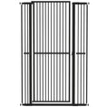 Load image into Gallery viewer, 59"H Extra Tall Cat Gate, 30"-41"W Steel Pet Gate for Doorway, Hallway, Pressure Mounted Kit No Drilling Dog Gate with 1.4" Extra Narrow Gap, 2.8" & 5.5" Extensions, Black