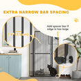 Load image into Gallery viewer, 59"H Extra Tall Cat Gate, 30"-41"W Steel Pet Gate for Doorway, Hallway, Pressure Mounted Kit No Drilling Dog Gate with 1.4" Extra Narrow Gap, 2.8" & 5.5" Extensions, Black