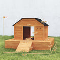 Load image into Gallery viewer, Floating Duck Coop, Wooden Duck House with Ramp and Waterproof Asphalt Roof, Small Animal House with Dual Openings for 1-2 Poultry, Small Geese, 66" x 43" x 28", Orange