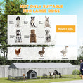 Load image into Gallery viewer, Outdoor Dog Kennel with Roof, 20' x 7.5' x 5' Chain Link Dog Run with Waterproof UV-Resistant Cover, Double Secure Locks, Adjustable Rotating Bowls, for Large Breeds, Chickens, Ducks, Geese