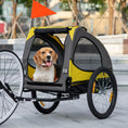 Load image into Gallery viewer, Aosom Dog Bike Trailer, Pet Bike Wagon with Steel Frame, Hitch Coupler, Quick Release Wheels, Reflectors, Flag, Pet Travel Carrier for Medium Dogs, Yellow