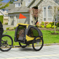Load image into Gallery viewer, Aosom Dog Bike Trailer, Pet Bike Wagon with Steel Frame, Hitch Coupler, Quick Release Wheels, Reflectors, Flag, Pet Travel Carrier for Medium Dogs, Yellow