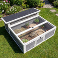 Load image into Gallery viewer, Wooden Tortoise House, Tortoise Enclosure with Clear Observation Window, Top Opening, Multiple Doors, Galvanised Mesh, Small Animal Enclosure for Indoor Outdoor Use, Dark Grey