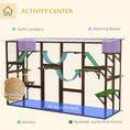 Load image into Gallery viewer, Catio, Large Outdoor Cat Enclosure with Cat Condos, Platforms, Ladders, Doors, Weather-Resistant Roof, Wooden Cat Cage for 1-4 Cats, Espresso