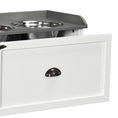 Load image into Gallery viewer, PawHut Dog Feeding Station with Storage Drawer, Dog Food Storage Cabinet with 2 Removable Elevated Dog Bowls for Large Sized Dogs, White