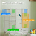 Load image into Gallery viewer, Large Bird Cage Budgie Cage with Stand, Storage Shelf, Wood Perch for Parrot Canary Parakeet Cockatiels, 81 x 48 x 162.5 cm, White