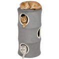 Load image into Gallery viewer, Cat House for Indoor Kittens, Cat Condo with Removable Washable Cover, Modern Barrel-Shaped Kitty Cave Bed, Stable Multi-Level Kitten Hideaway for Play & Rest, 40 x 40 x 80 cm, Grey