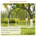Load image into Gallery viewer, 4 Pieces Dog Agility Training Equipment with Weave Poles, Training Starter Kit, Dog Obstacle Course, Pet Outdoor Games with Carry Bag, Black