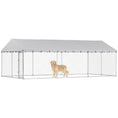 Load image into Gallery viewer, Outdoor Dog Kennel, 20' x 10' x 7', Heavy Duty Large Dog Kennel Outside w/ Waterproof Roof, Galvanized Chain Link Pet Enclosure w/ 2 Secure Locks, for Large Breed, Chicken, Duck