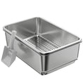 Charger l'image dans la visionneuse de la galerie, XL Stainless Steel Cat Litter Box, Sifting Cat Litter Box with Sifting Pan, High Sides for Medium and Large Cats, Non-Sticky, Odour Control, Easy Cleaning, Silver