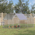 Load image into Gallery viewer, PawHut Large Chicken Coop Metal Chicken Run with Waterproof and Anti-UV Cover, Flat Shaped Walk in Fence Cage Hen House for Outdoor and Yard Farm Use, 1" Tube Diameter, 9.2' x 12.5' x 6.4'