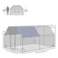 Load image into Gallery viewer, Galvanized Large Metal Chicken Coop Cage Walk-in Enclosure Poultry Hen Run House Playpen Rabbit Hutch with Cover for Outdoor Backyard 9.2' x 12.5' x 6.5' Silver