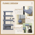 Load image into Gallery viewer, Cat Stairs 4 Steps for Bed, Couch with Scratching Posts, Small Cat Tree for Indoor Cats with Toy Ball, 23.5" x 16" x 25", Grey