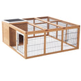 Load image into Gallery viewer, Rabbit Hutch Outdoor, Guinea Pig House, Bunny Run Cage with Openable Top for 1-2 Rabbits, 123 x 120 x 52cm, Yellow