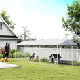 Load image into Gallery viewer, Outdoor Dog Kennel with Roof, 20' x 7.5' x 6.5' Chain Link Dog Run with Waterproof UV-Resistant Cover, Double Secure Locks, Adjustable Rotating Bowls, for Large Breeds, Chickens, Ducks, Geese