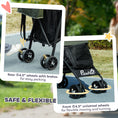 Load image into Gallery viewer, Pet stroller for Miniature Dogs, Foldable Dog Stroller with Shoulder Strap, 4 Wheels Pet Pram with Storage Bag, Cup Holder, Dark Green