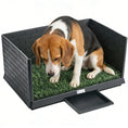 Load image into Gallery viewer, Dog Grass Pad with High Walls and Tray, Indoor Potty Tray for Puppy Training, Pee Pad Holder with Artificial Grass and Drainage for Indoor Outdoor Use, 30" x 20" x 14"