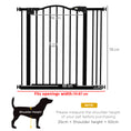 Load image into Gallery viewer, Pressure Fit Dog Stair Gate No Drilling Safety Gate Auto Close for Doorways, Hallways, 74-87cm Adjustable, 78cm Tall, Black