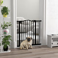 Load image into Gallery viewer, Pressure Fit Dog Stair Gate No Drilling Safety Gate Auto Close for Doorways, Hallways, 74-87cm Adjustable, 78cm Tall, Black