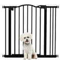 Load image into Gallery viewer, Pressure Fit Dog Stair Gate No Drilling Safety Gate Auto Close for Doorways, Hallways, 74-87cm Adjustable, 78cm Tall, Black