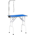 Load image into Gallery viewer, Foldable Dog Grooming Table, 32" Portable Pet Grooming Table with Height Adjustable Arm and Anti-Slip Rubber Top for Small Medium Dogs and Cats, Blue