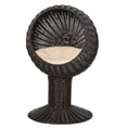 Load image into Gallery viewer, PawHut Elevated Cat Bed with Rotatable Egg Chair Pod, Cat Basket Bed with Thick Cushion, Natural Mat Grass Woven Kitty House, Coffee