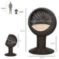 Load image into Gallery viewer, PawHut Elevated Cat Bed with Rotatable Egg Chair Pod, Cat Basket Bed with Thick Cushion, Natural Mat Grass Woven Kitty House, Coffee