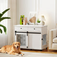 Charger l'image dans la visionneuse de la galerie, Dog Crate Furniture, 39" Dog Kennel Indoor with 2 Storage Drawers, Wheels, Sliding Door, Decorative End Side Table Pet House Cage for Medium and Large Breeds, White