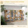Load image into Gallery viewer, PawHut Catio Playground Cat Window Box Outside Enclosure, Outdoor Cat House with Weather Protection Roof for Multiple Kitties, Wooden Frame, Shelves & Bridges, 118" x 37.5" x 74", Yellow