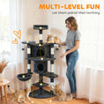 Load image into Gallery viewer, Cat Tree, 62" Multi-Level Cat Tower with Scratching Posts, 2 Condos, Hammock, Perches, Plush, Pompoms, for Indoor Kittens Playing, Resting, Sleeping, Dark Grey