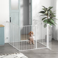 Load image into Gallery viewer, 2 in 1 Multifunctional Dog Pen, Safety Pet Gate, 6 Panels Dog Playpen with Double-Locking Door, Foldable Dog Barrier for Medium Dogs, 90Hcm - White