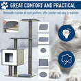 Load image into Gallery viewer, 47" Wood Cat Tree, Cat Condo Tower with Scratching Post, Toy Ball, Grey