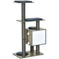 Load image into Gallery viewer, 47" Wood Cat Tree, Cat Condo Tower with Scratching Post, Toy Ball, Grey