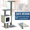 Load image into Gallery viewer, 47" Wood Cat Tree, Cat Condo Tower with Scratching Post, Toy Ball, Grey